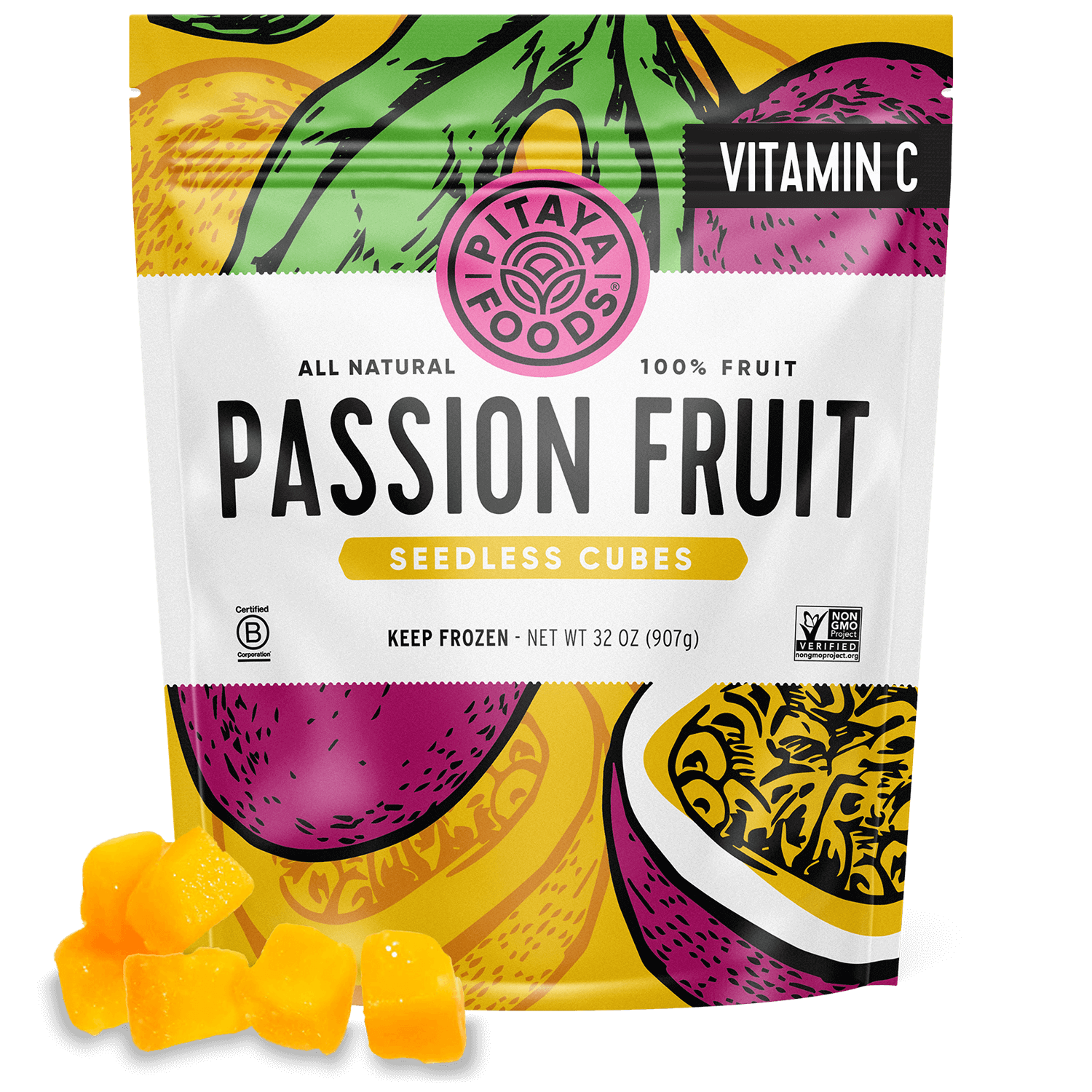 Natural Passion Fruit Snack-Sized Pieces 2Lb