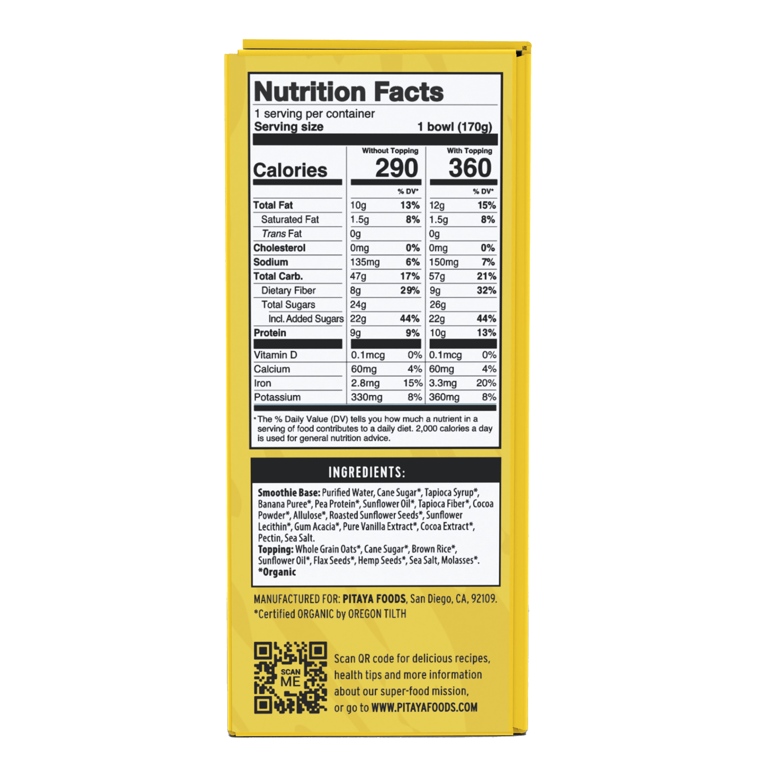 Organic Protein Smoothie Bowl