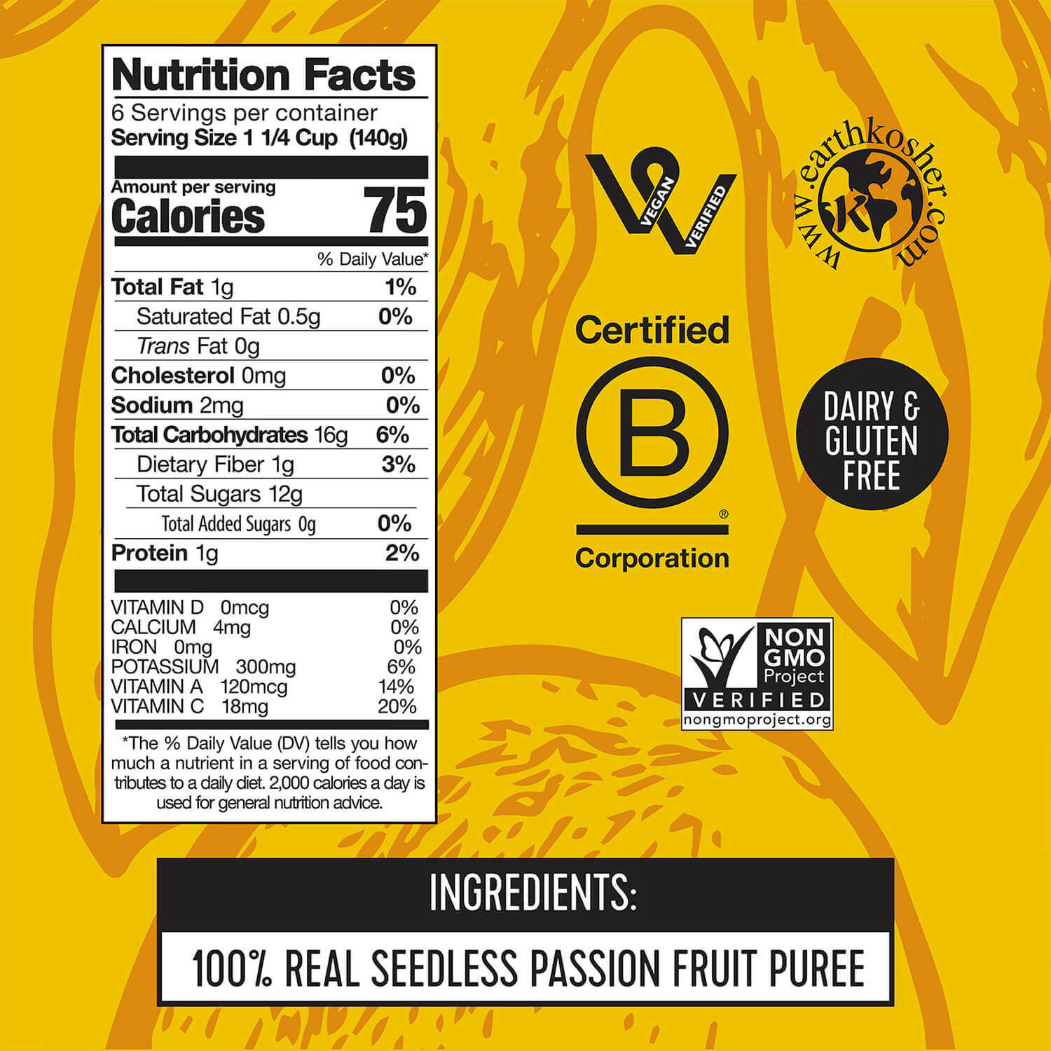 Natural Passion Fruit Snack-Sized Pieces 2Lb