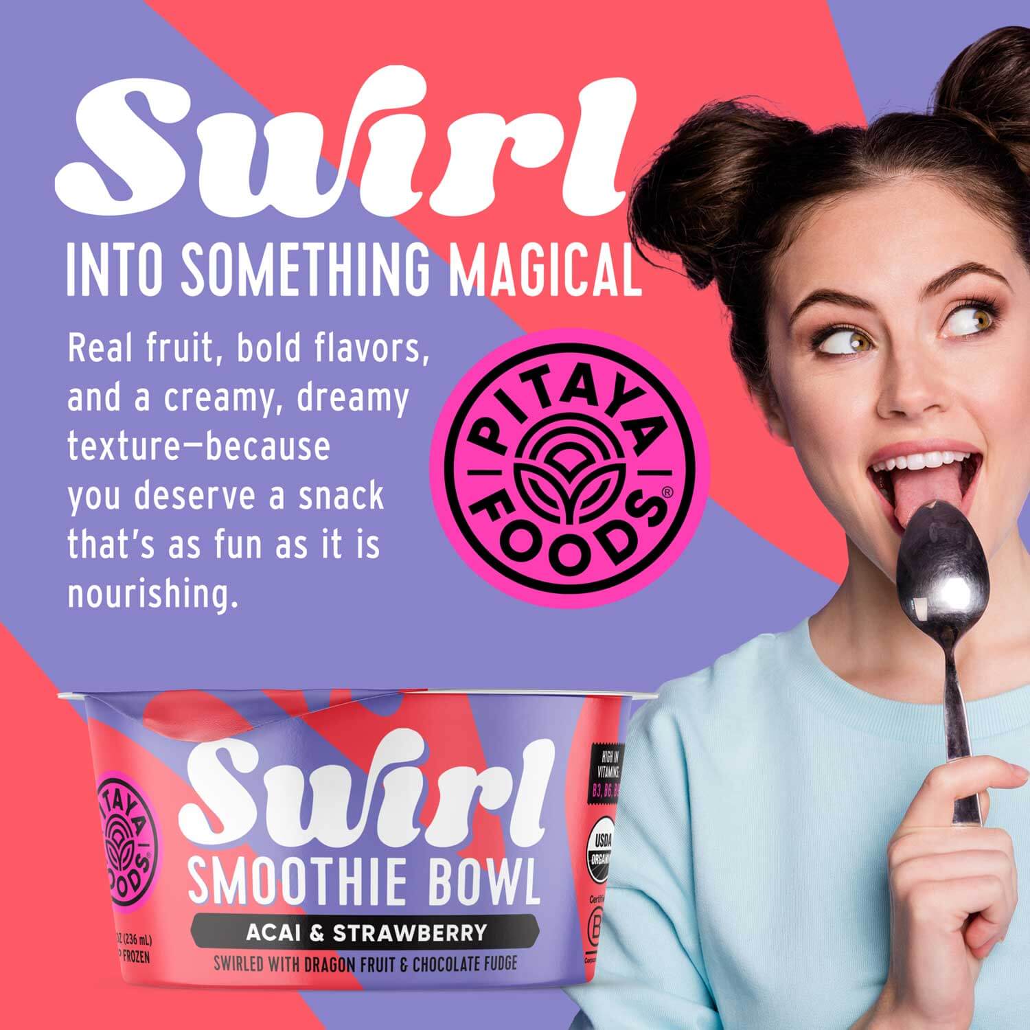 Organic Acai and Strawberry Swirl Bowl