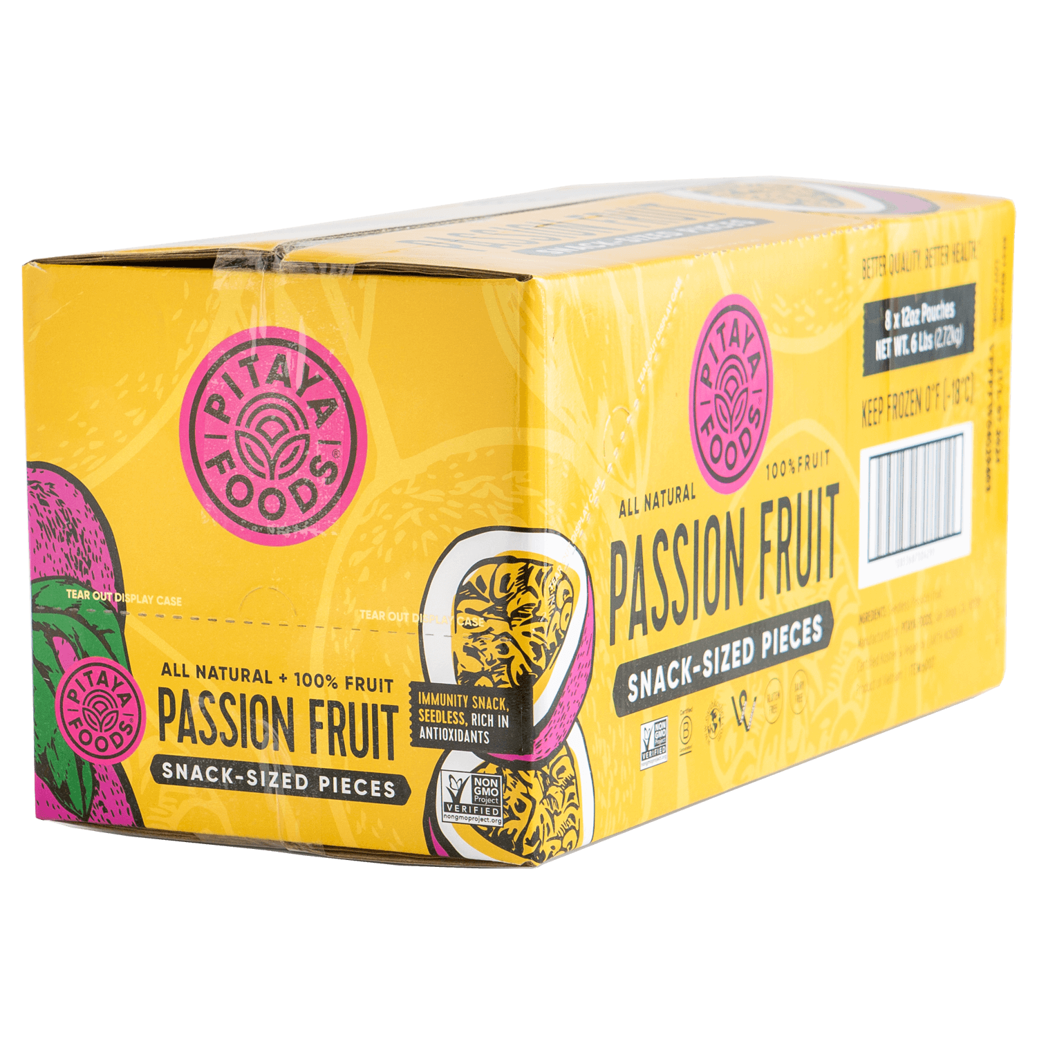 Pitaya Foods Passion Fruit Snack-Sized Pieces Case Size
