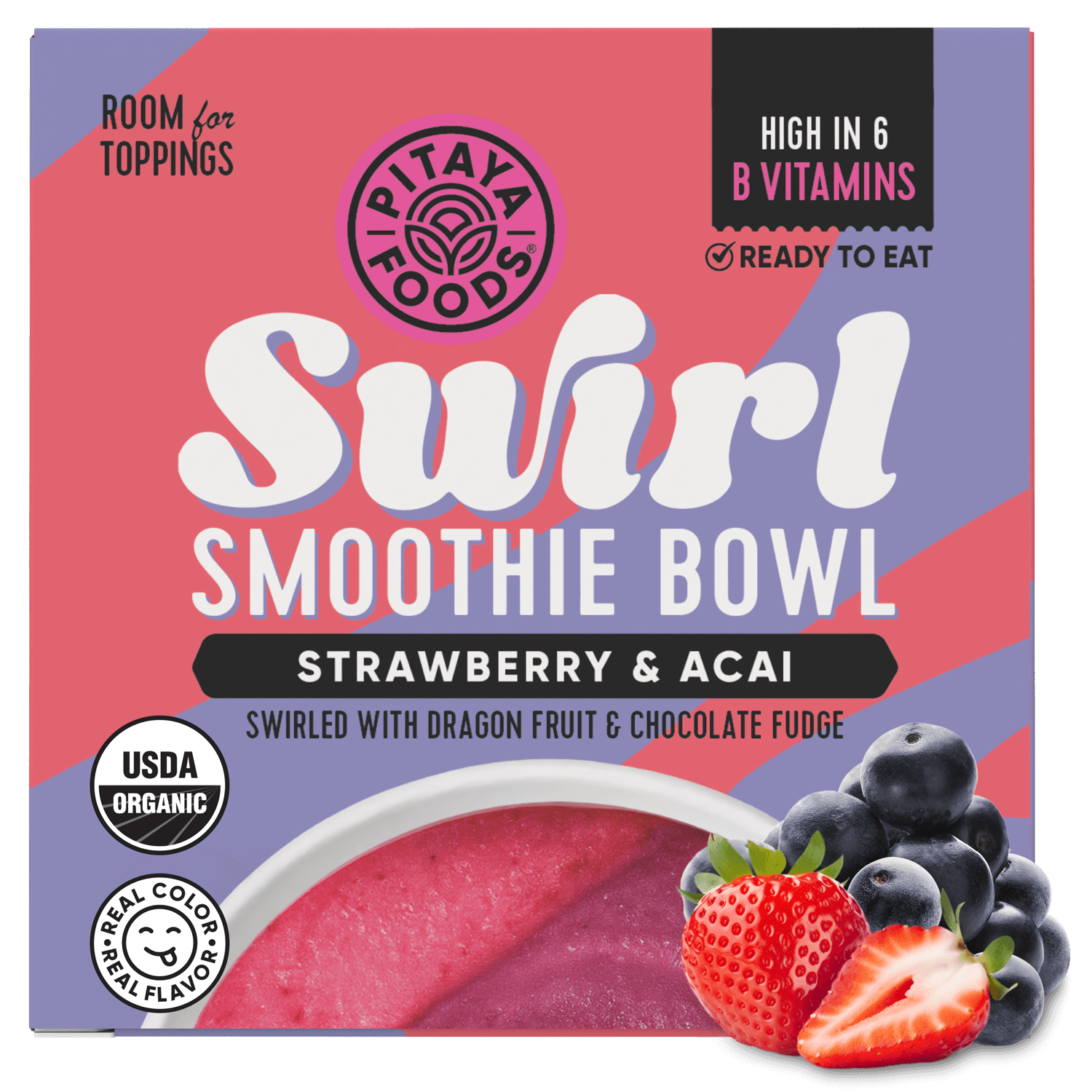 Acai Berry and Strawberry Swirl Smoothie Bowl