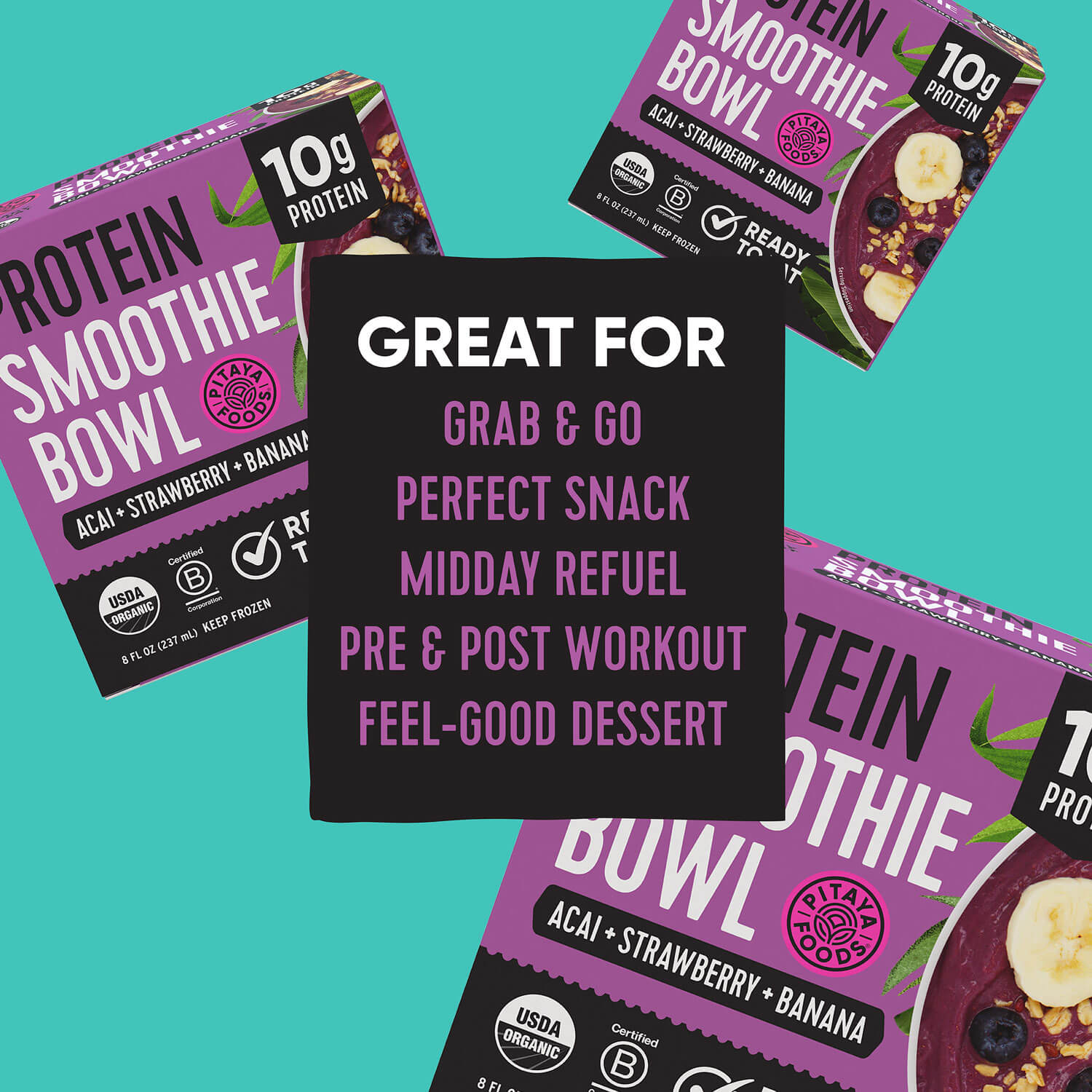 Organic Protein Acai Banana Smoothie Bowl