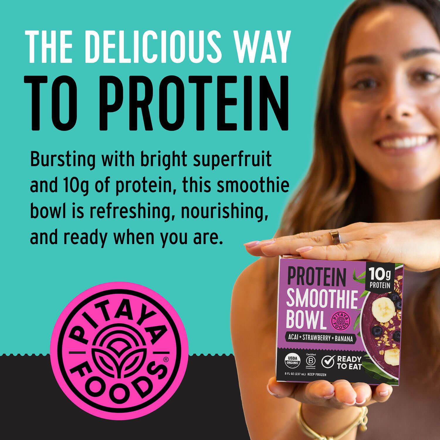 Organic Protein Acai Banana Smoothie Bowl