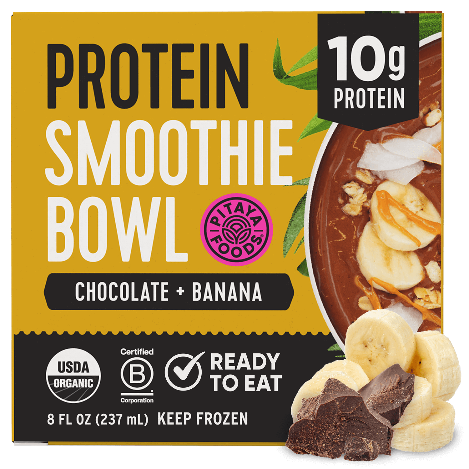 Organic Protein Chocolate Banana Smoothie Bowl