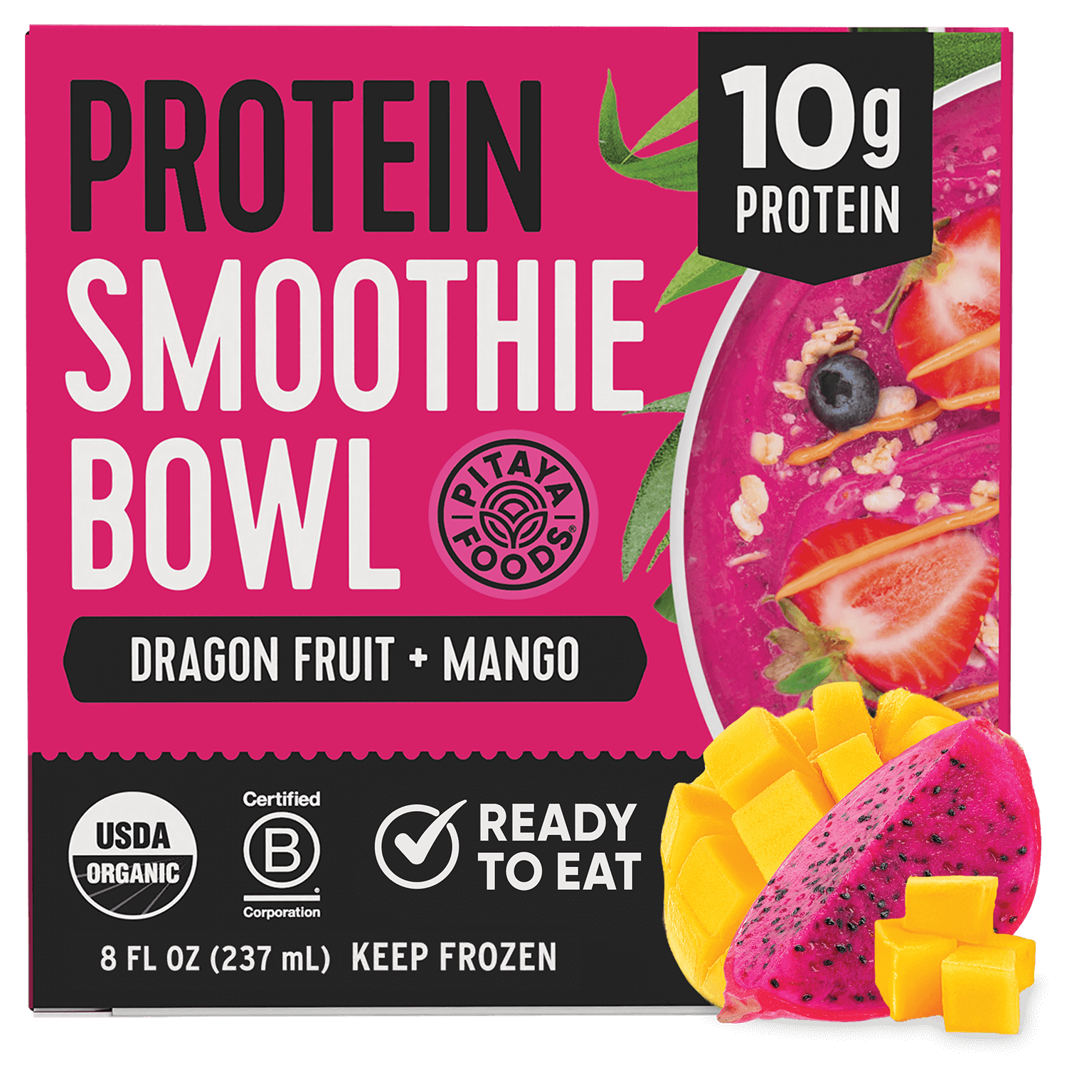 Organic Protein Dragon Fruit Mango Smoothie Bowl