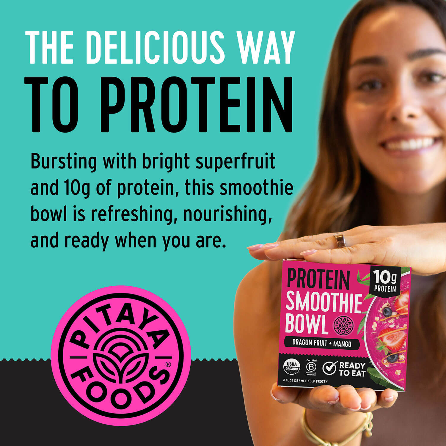 Organic Protein Dragon Fruit Mango Smoothie Bowl