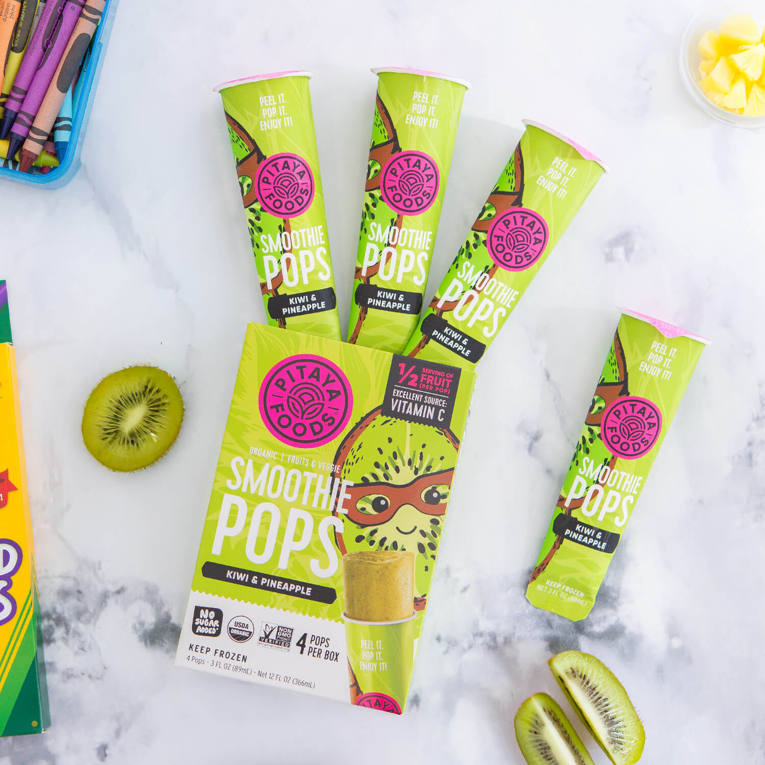 Organic Kiwi Pineapple Smoothie Pops