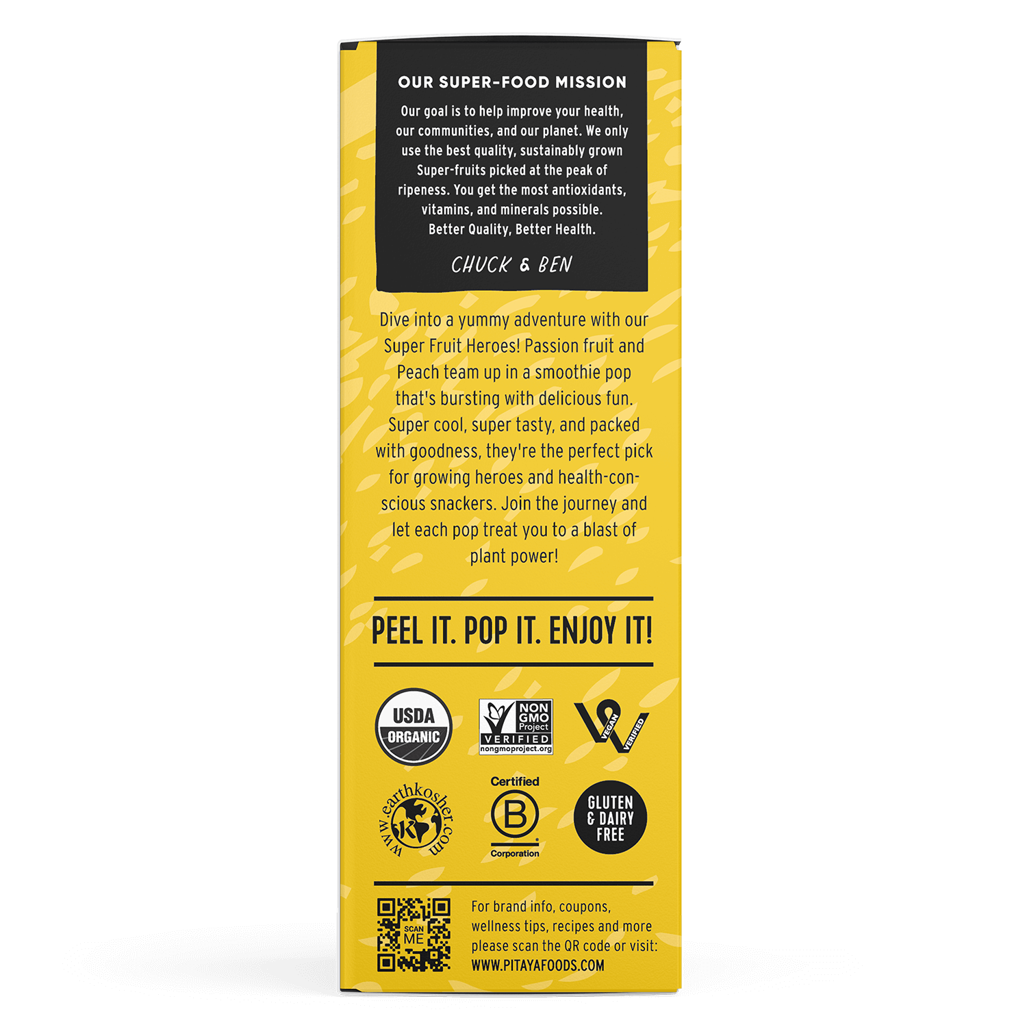 Organic Passion Fruit Peach Smoothie Pops