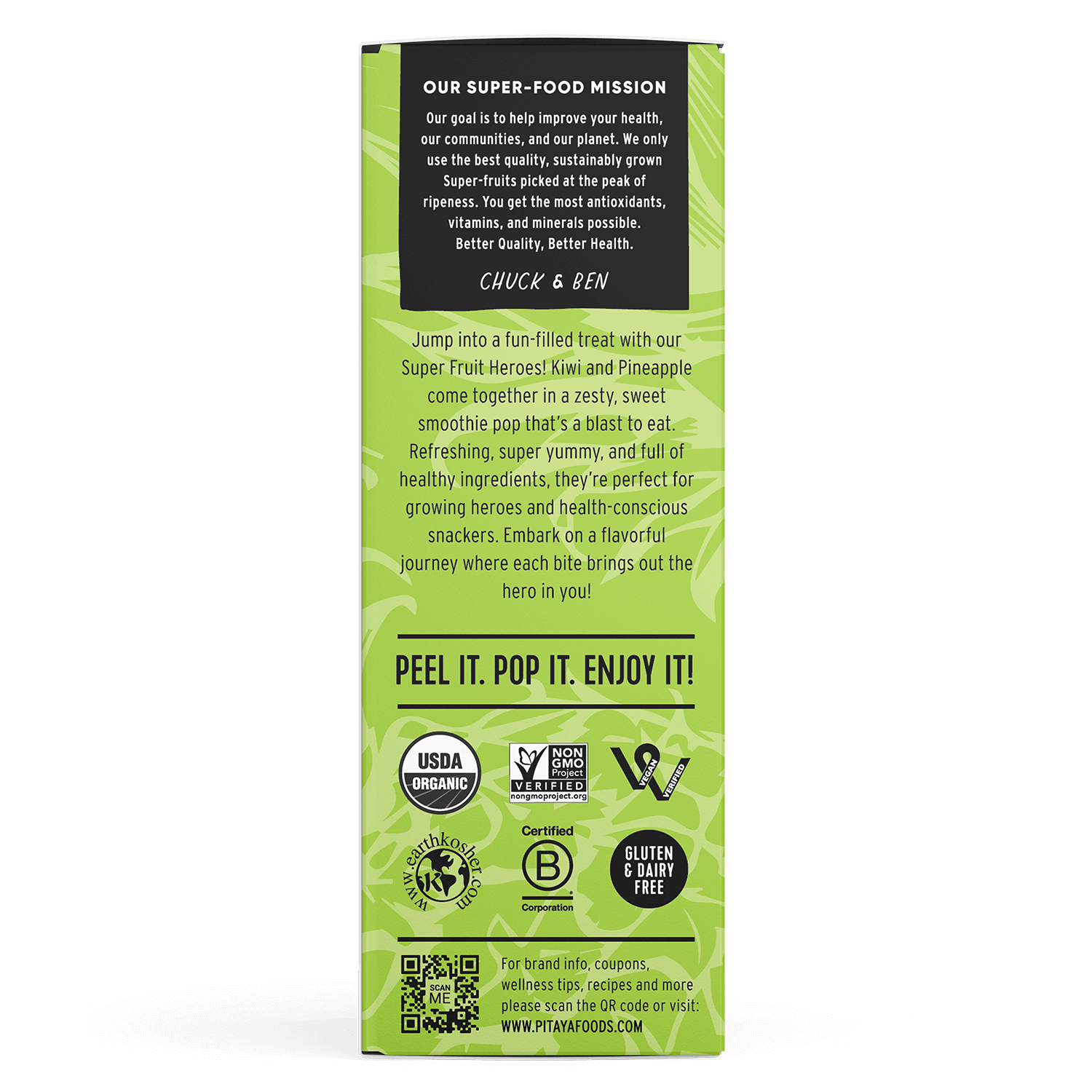 Organic Kiwi Pineapple Smoothie Pops