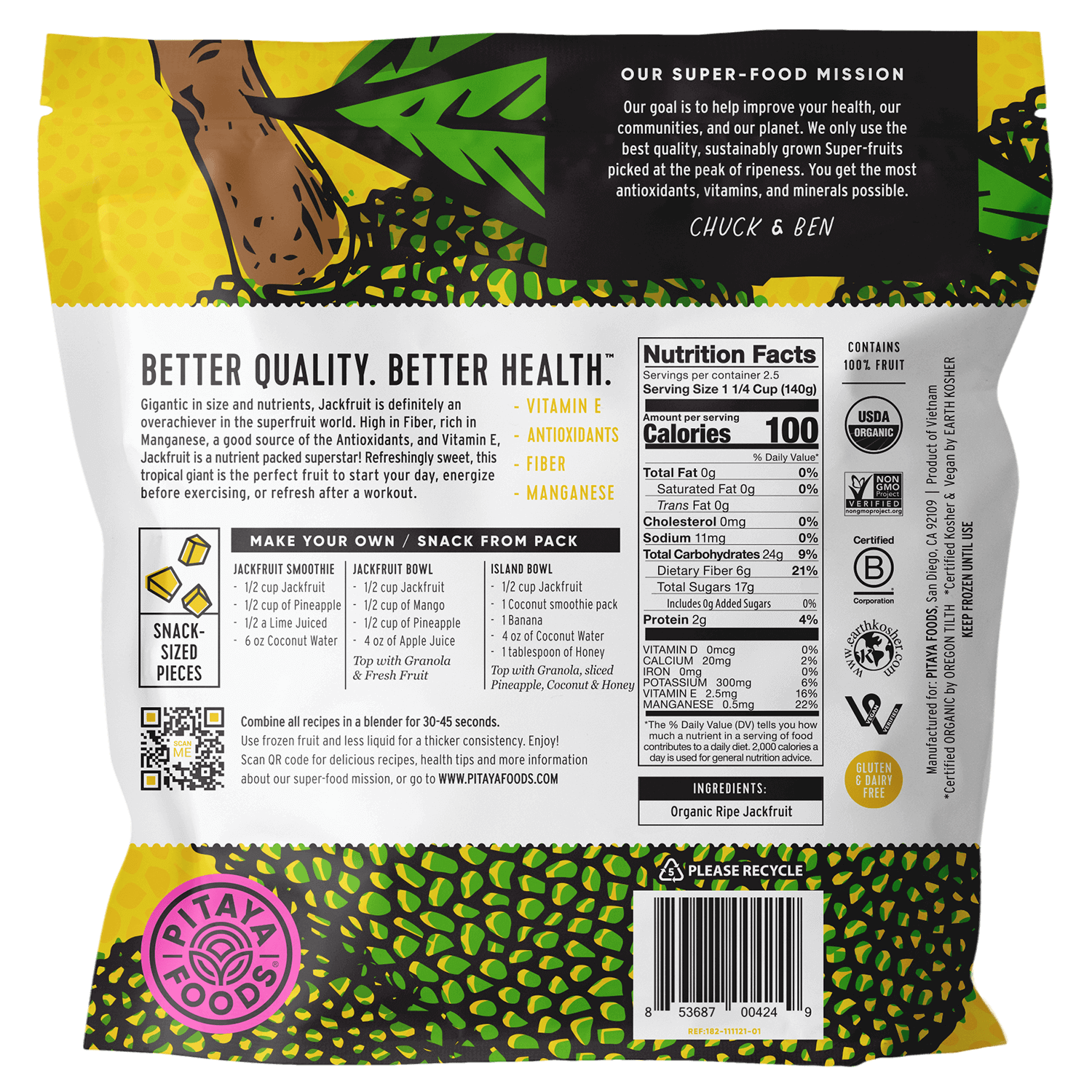 Jackfruit Bite-Sized Pieces Pitaya Foods