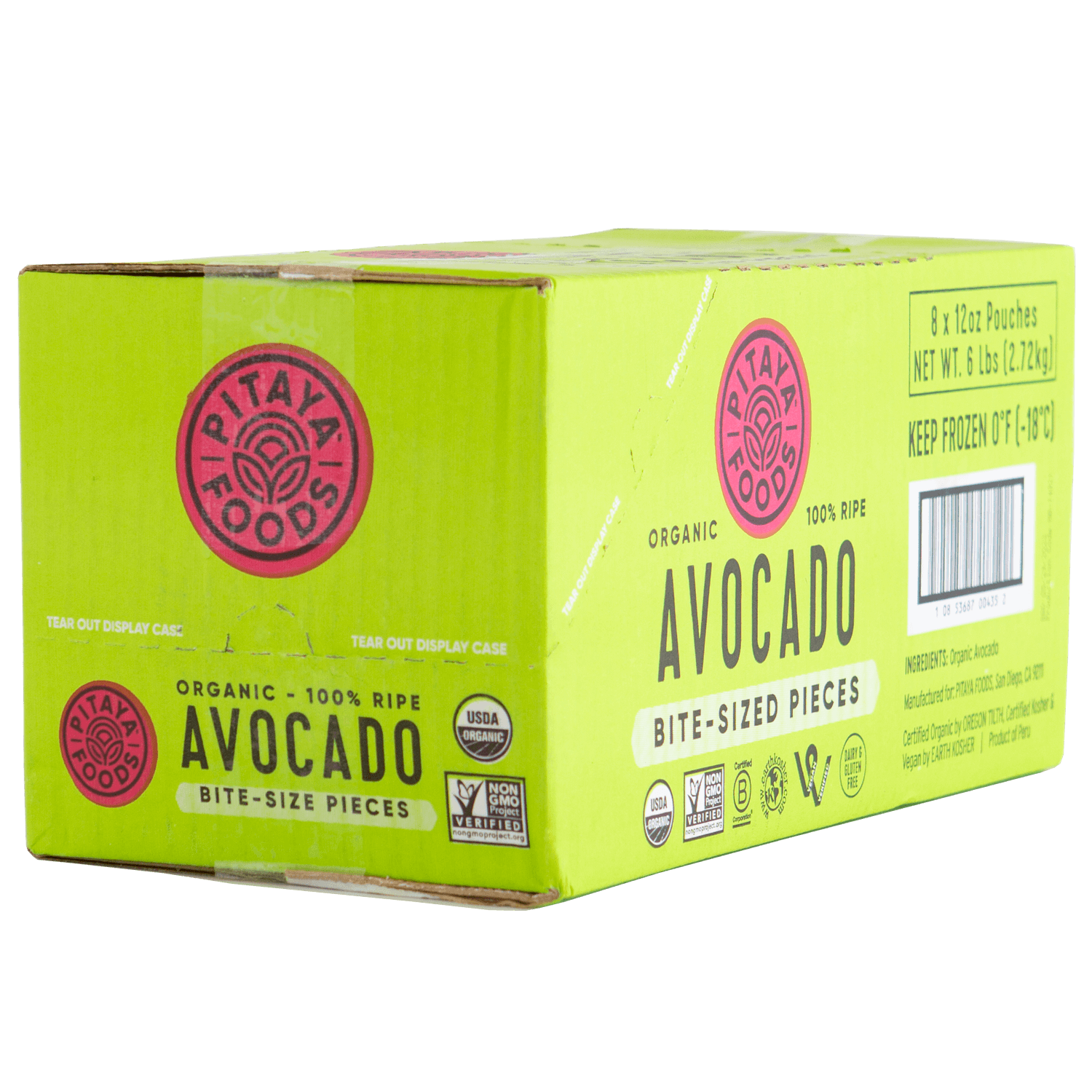 Pitaya Foods Organic Avocado Bite-Sized Pieces Case Size