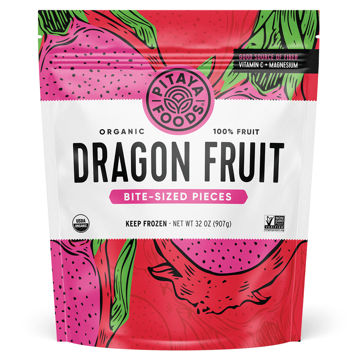 Organic Dragon Fruit Snack-Sized Pieces 2Lb