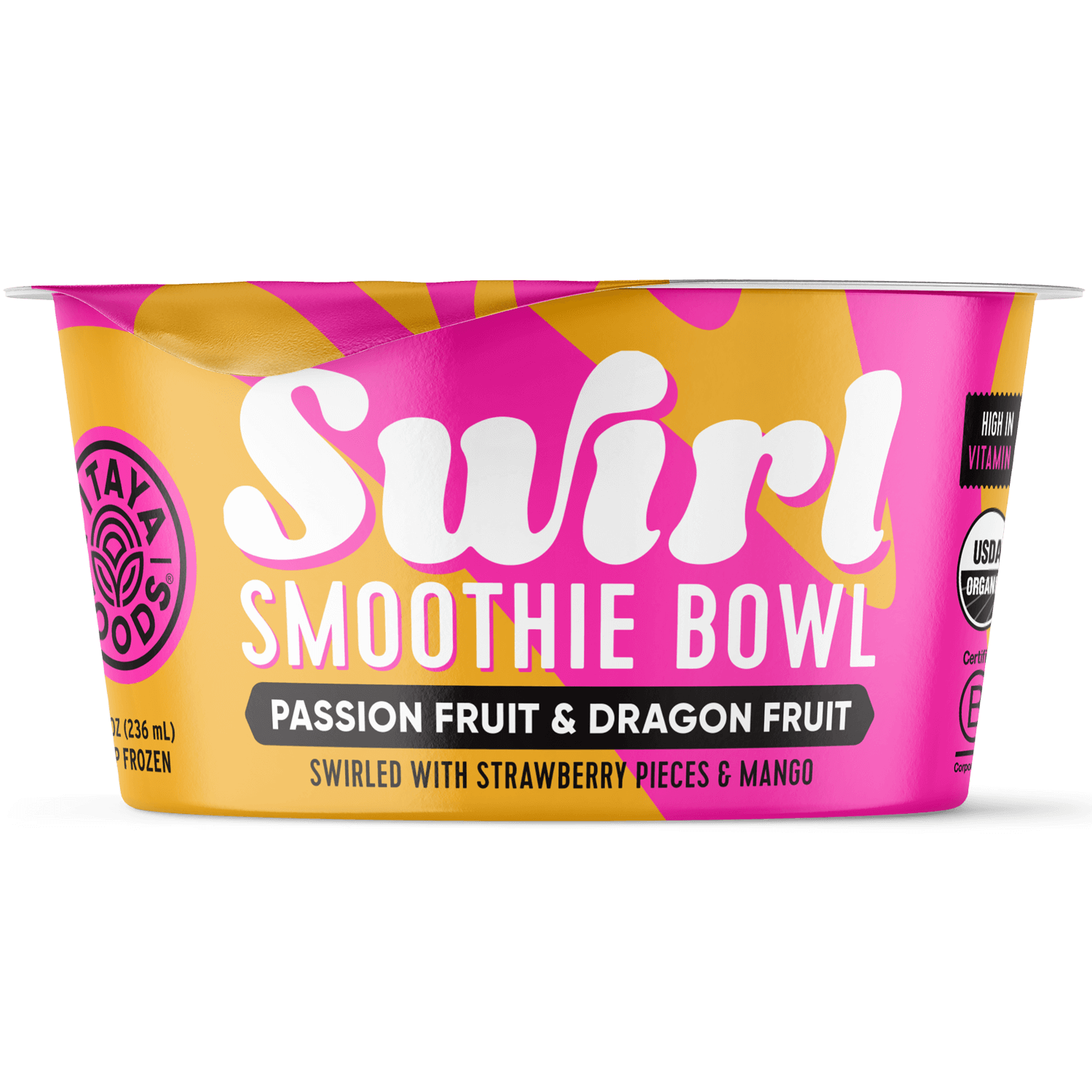Organic Passion Fruit and Dragon Fruit Swirl Bowl