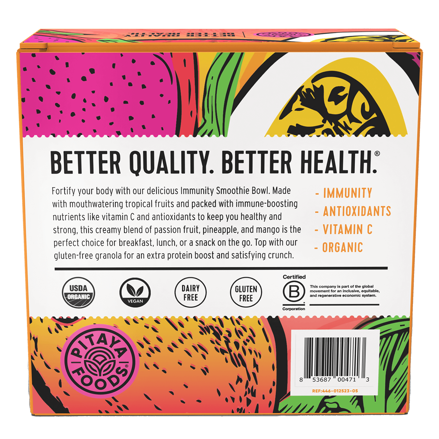 Pitaya Foods Frozen Recovery Smoothie Bowl, Ready to Eat, 6oz, 1 Bowl