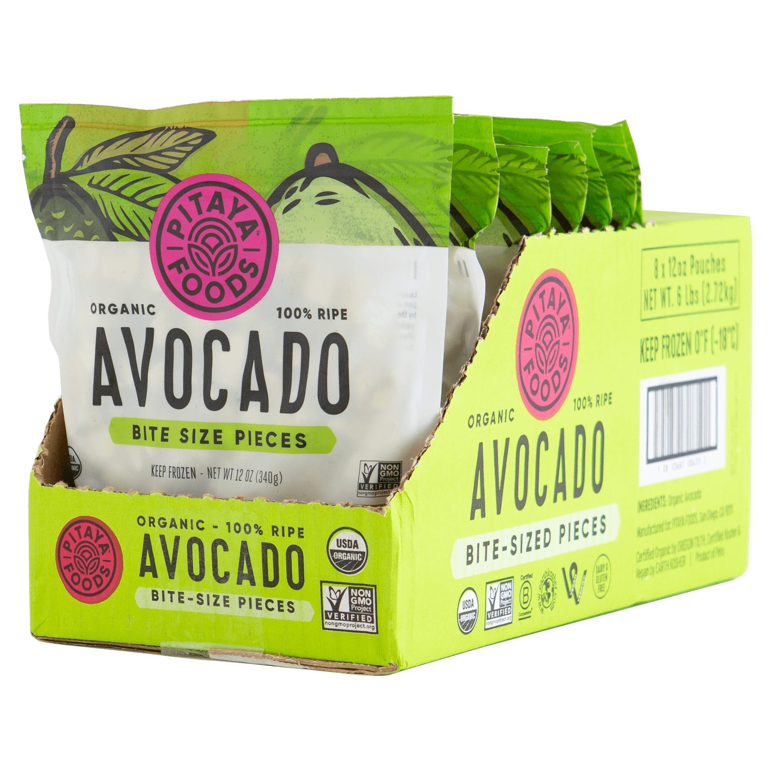 Pitaya Foods Organic Avocado Bite-Sized Pieces Case Size