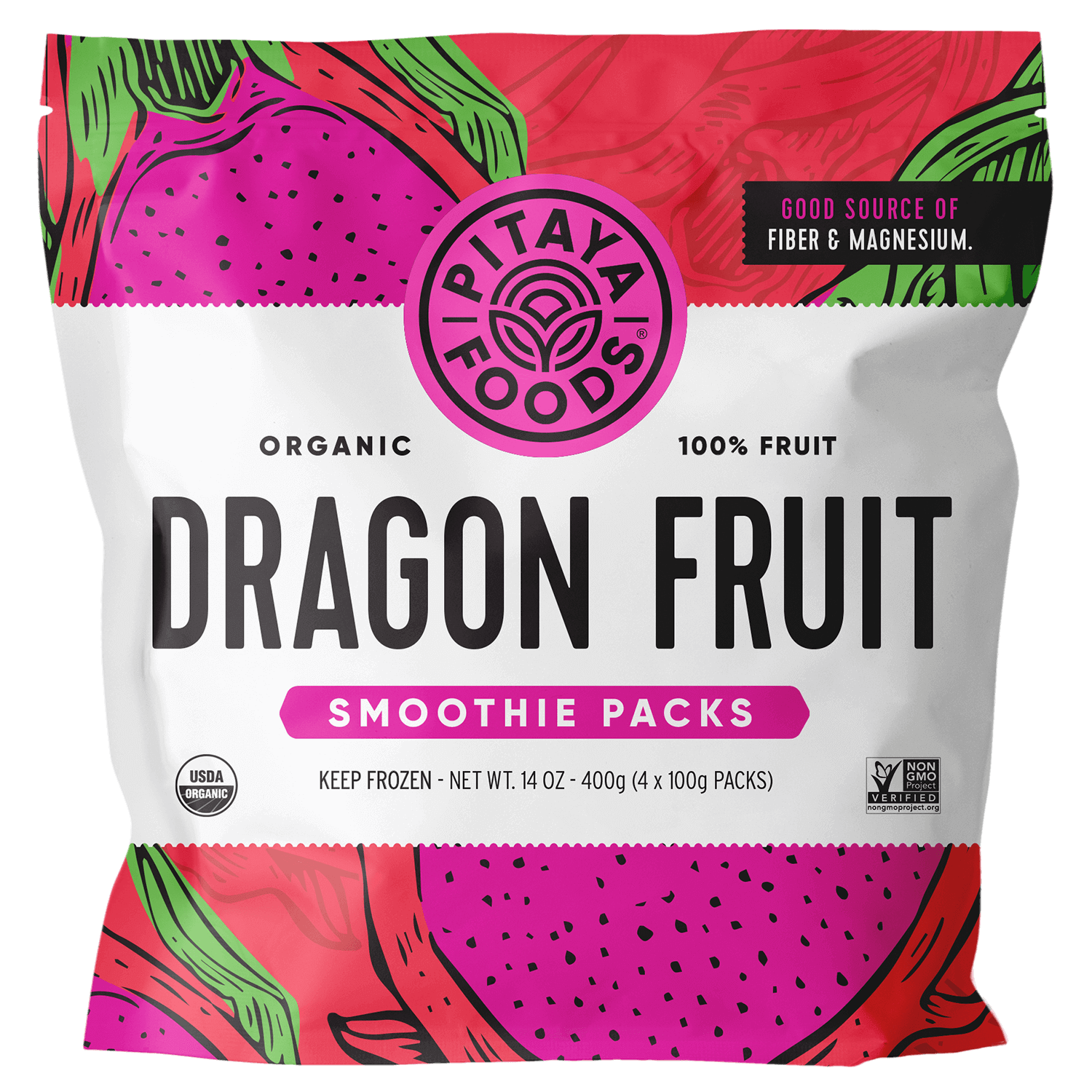 Pitaya Foods Organic Dragon Fruit Smoothie Packs