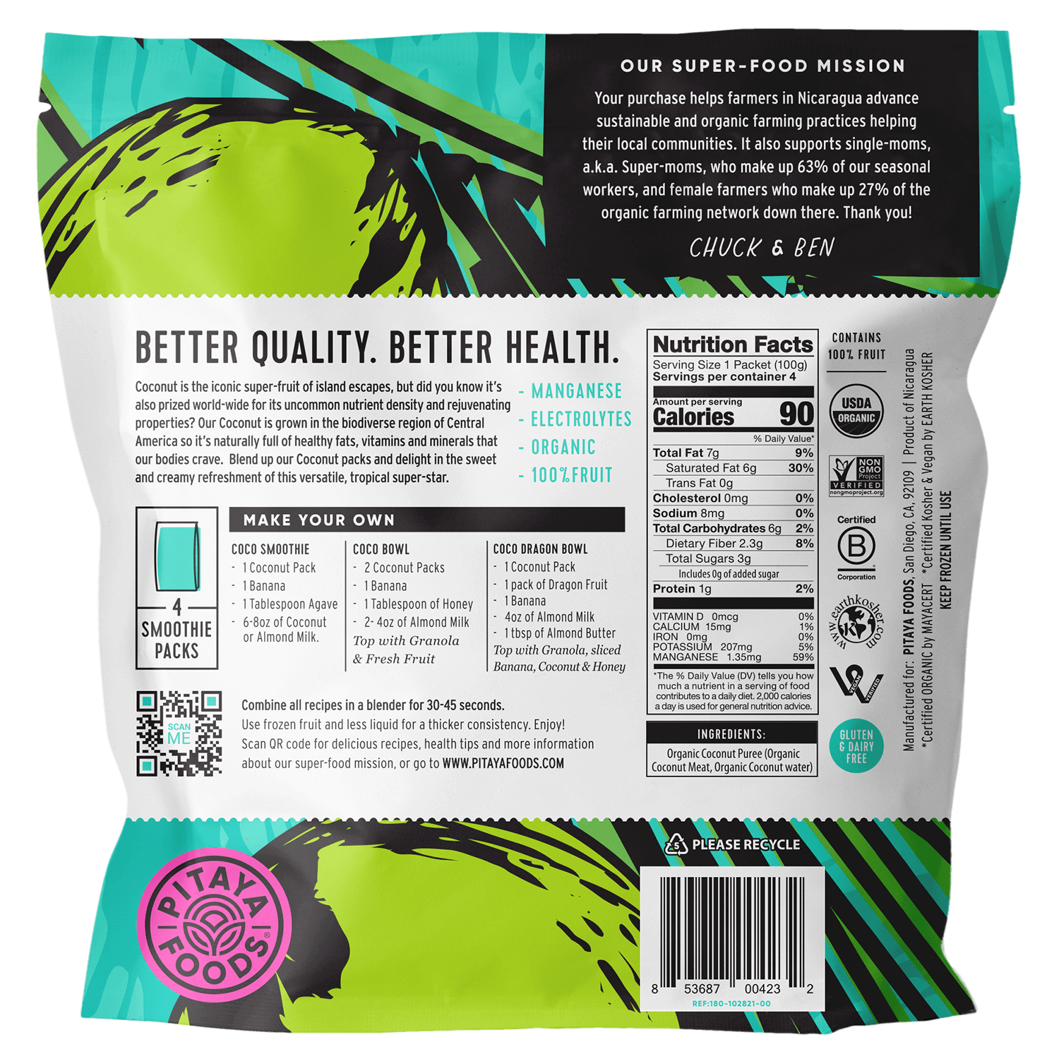 Organic Coconut Smoothie Packs Case