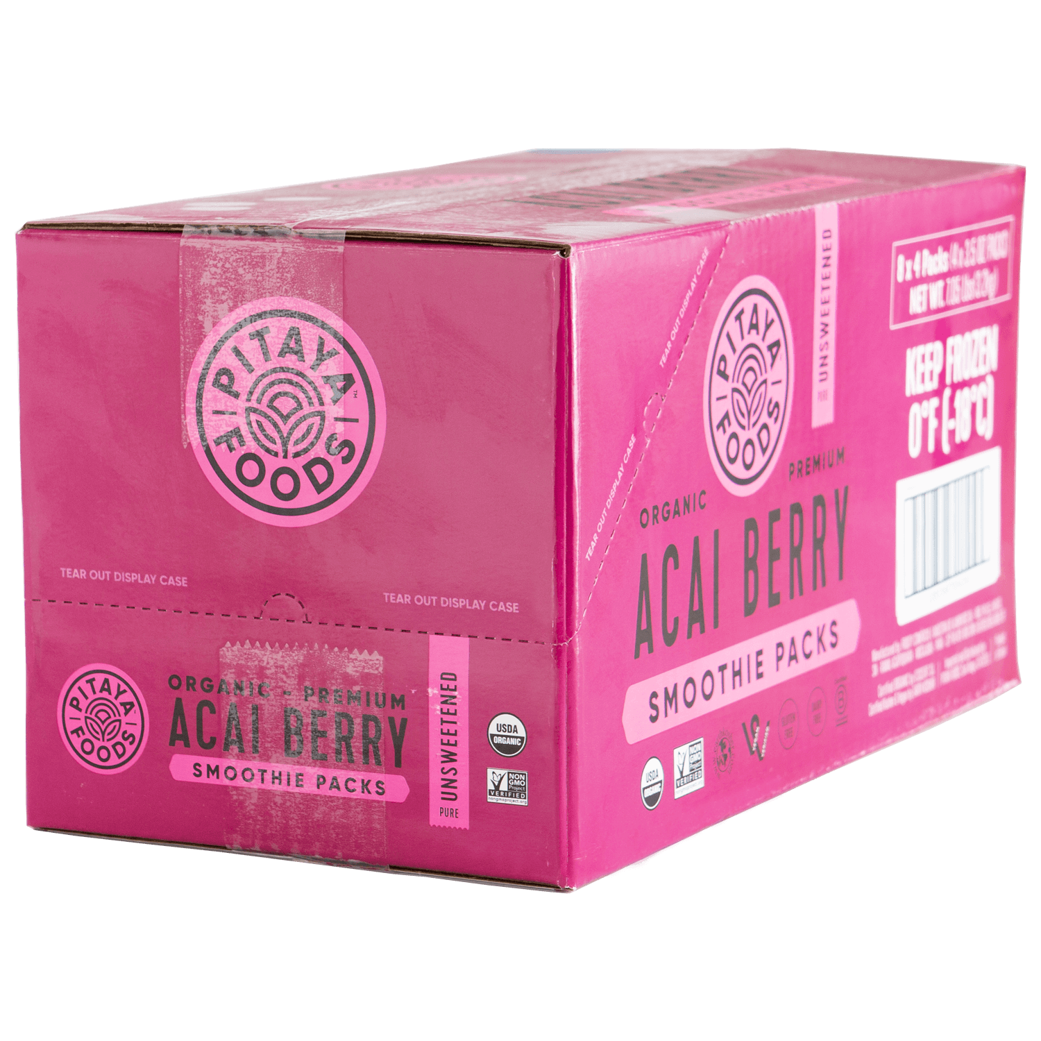 Pitaya Foods Organic Acai Berry Smoothie Packs Case