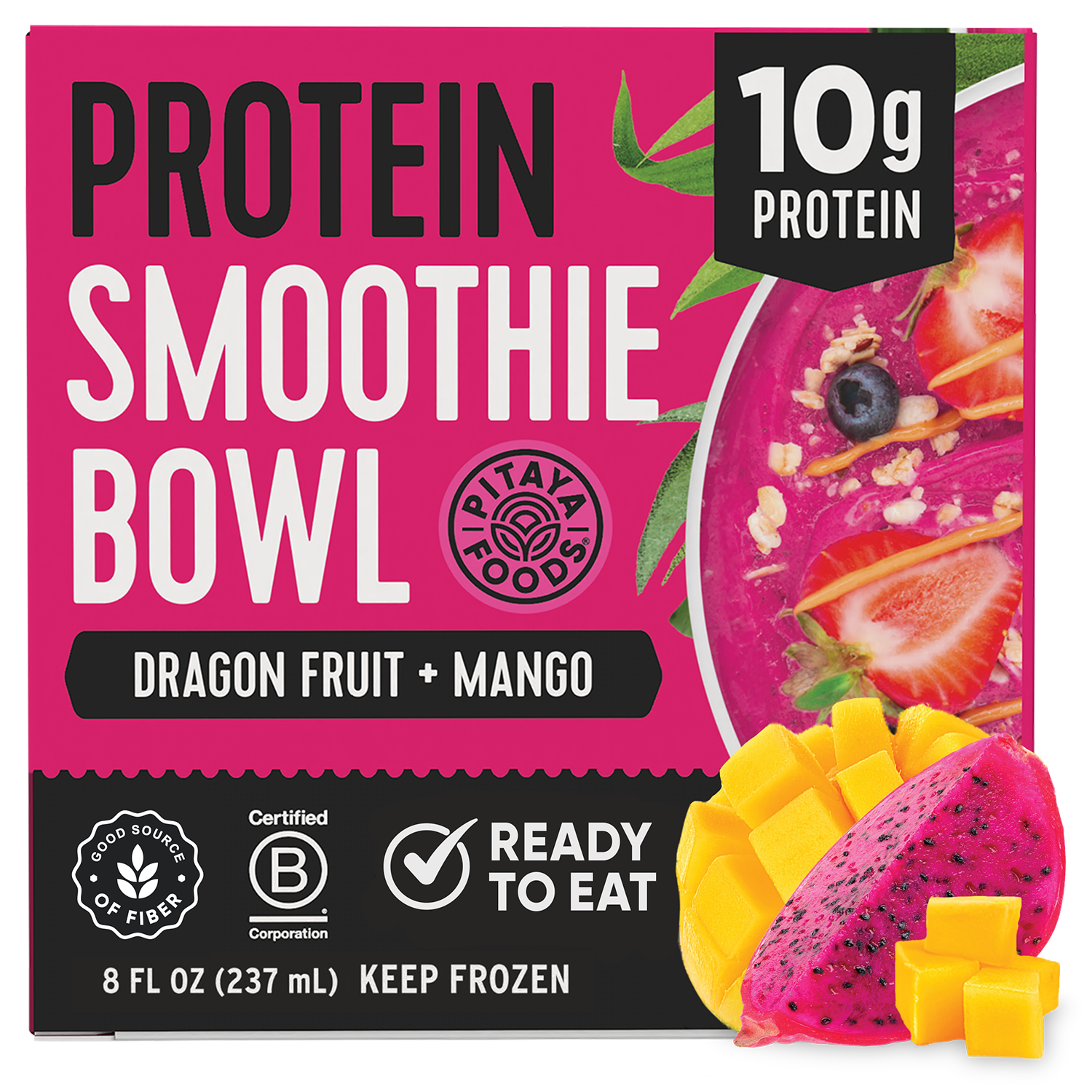 Protein Dragon Fruit Mango Smoothie Bowl