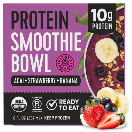Organic Protein Acai Blueberry Banana Smoothie Bowl