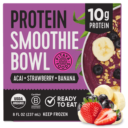 Organic Protein Acai Blueberry Banana Smoothie Bowl