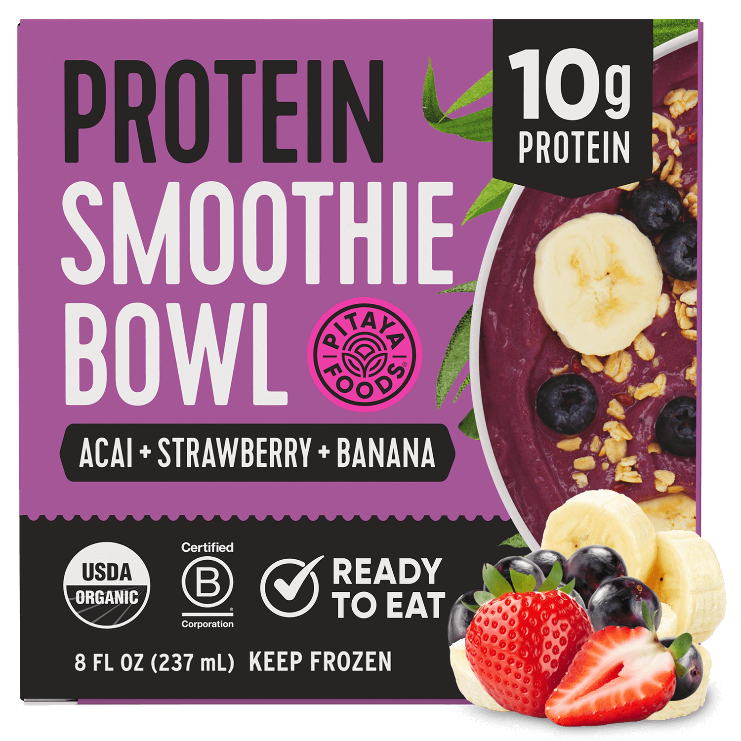 Pitaya Foods Acai Banana Protein Smoothie Bowl