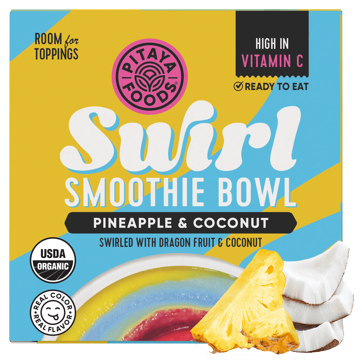 Blue Coconut and Pineapple Swirl Smoothie Bowl