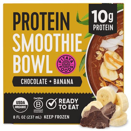 Organic Protein Chocolate Banana Smoothie Bowl