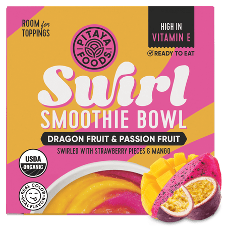 Organic Passion Fruit and Dragon Fruit Swirl Bowl