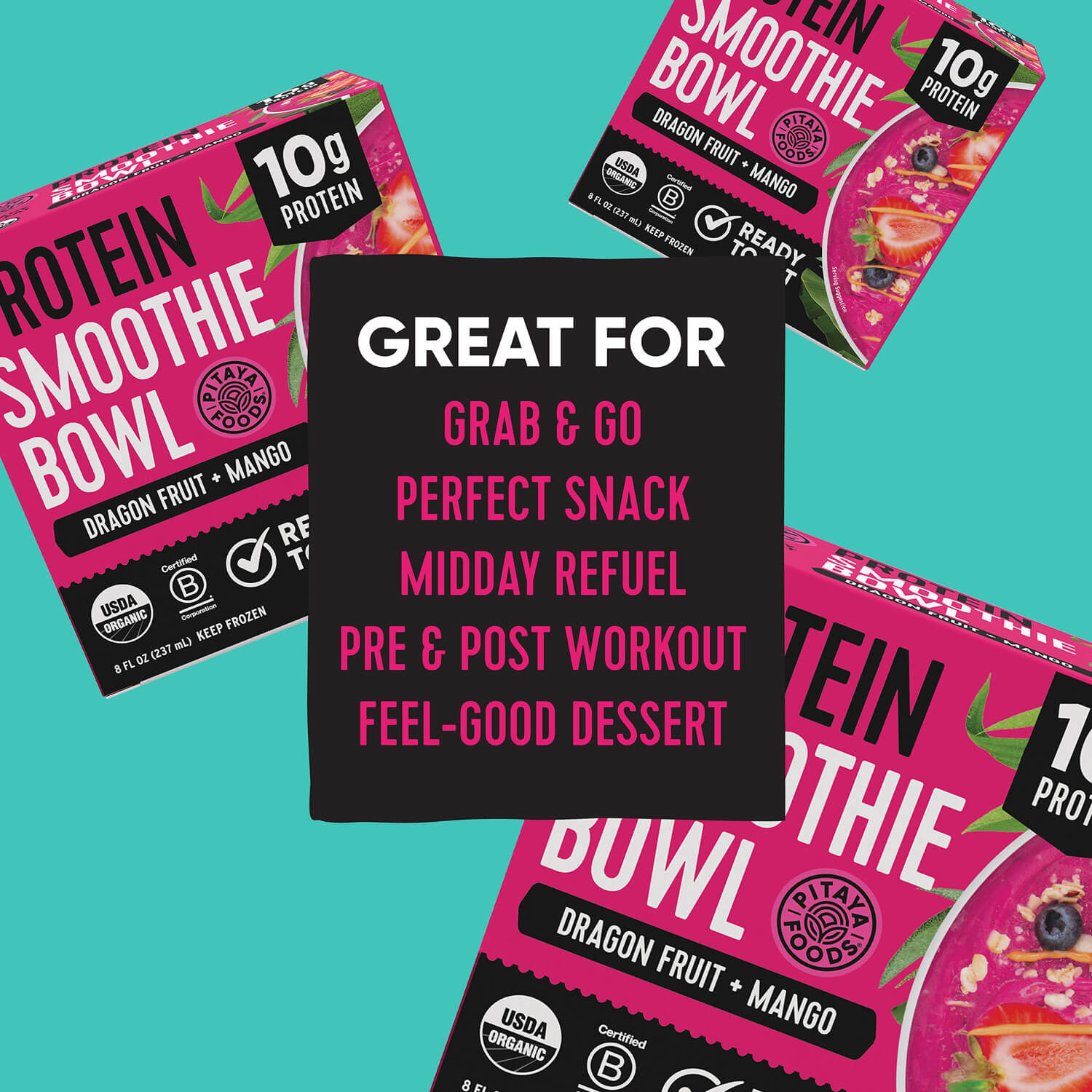 Organic Protein Dragon Fruit Mango Smoothie Bowl