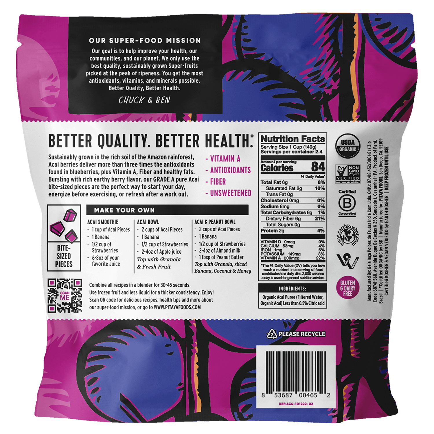 Organic Acai Berry Bite-Sized Pieces Case