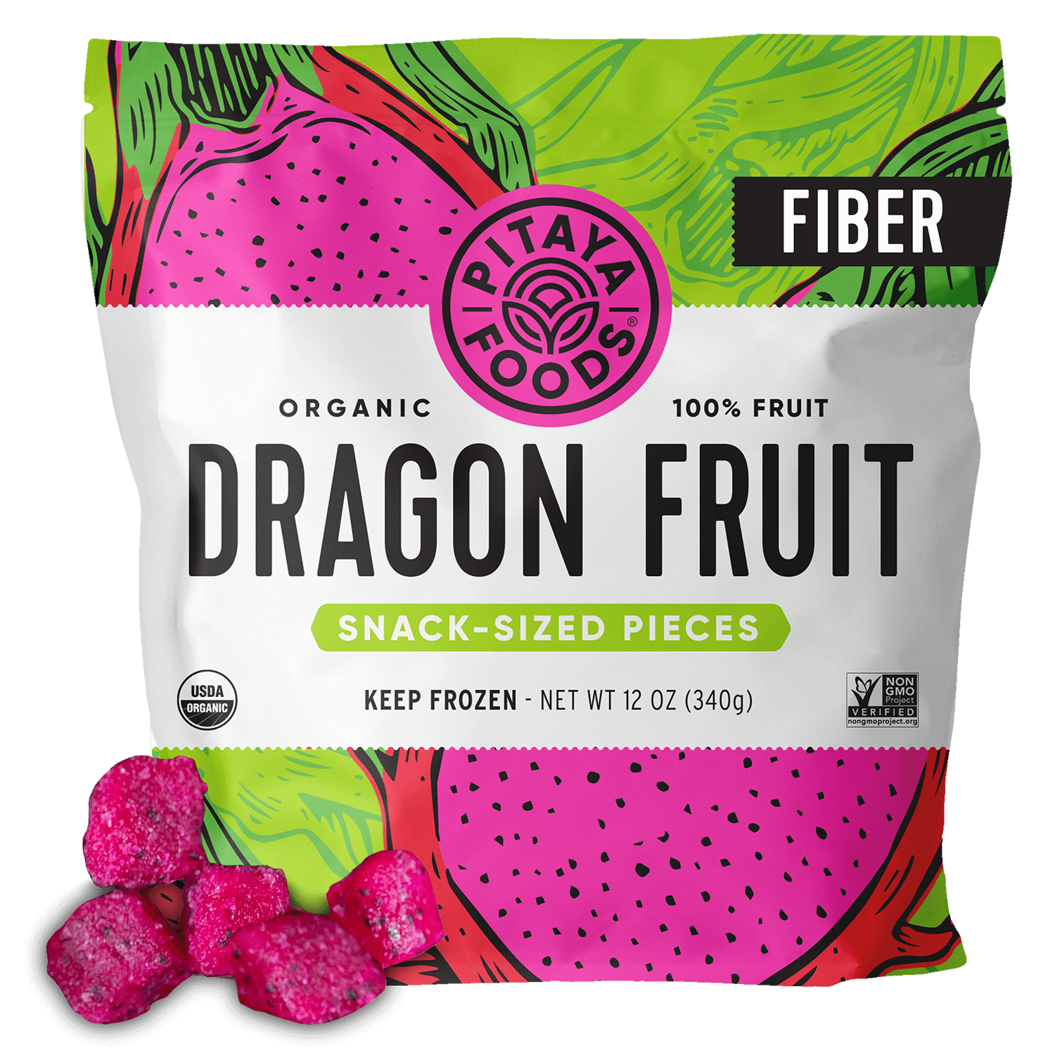 Pitaya Foods Organic Dragon Fruit Bite-Sized Pieces