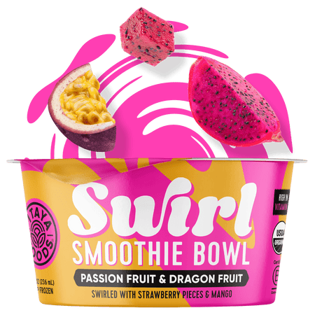 Organic Passion Fruit and Dragon Fruit Swirl Bowl