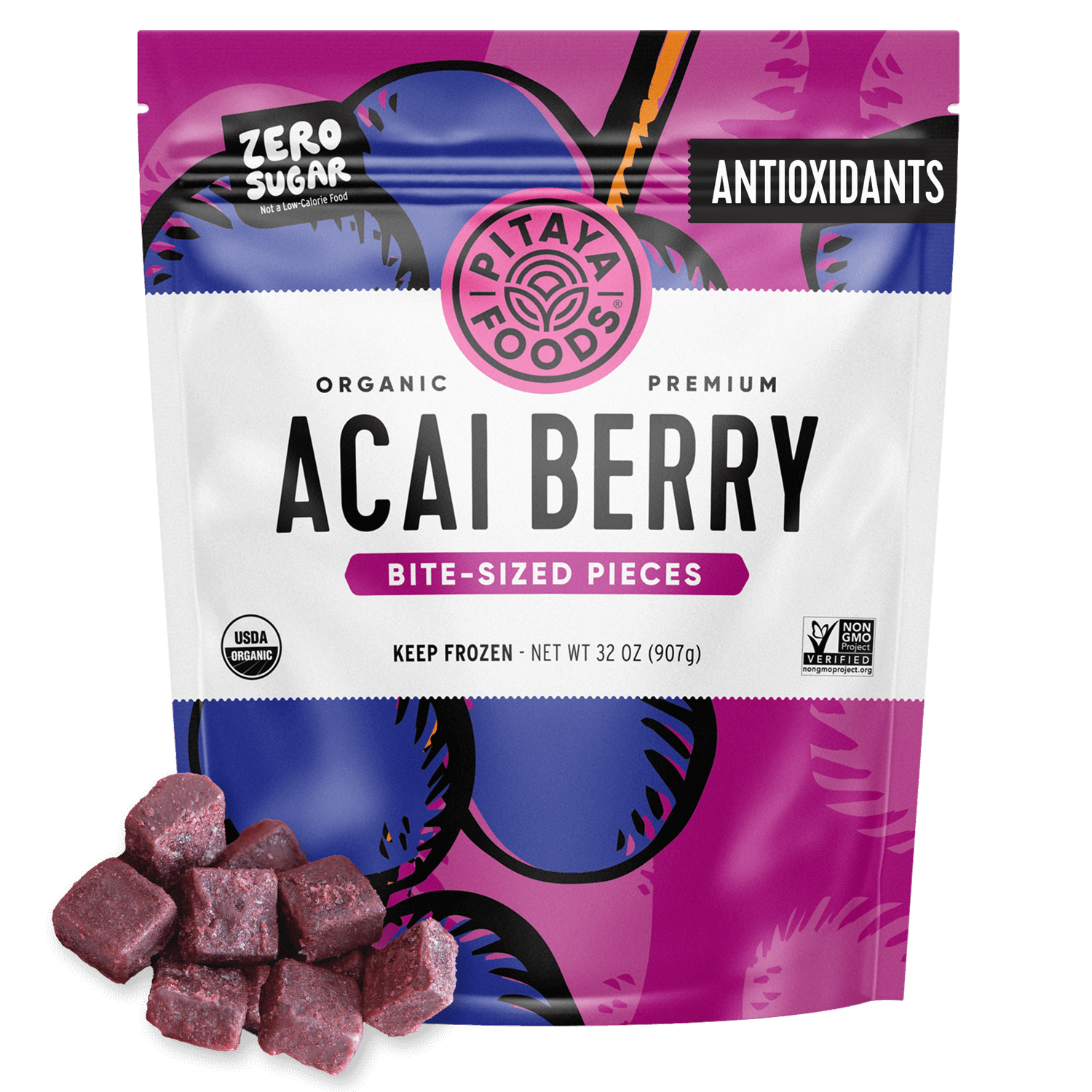 Organic Acai Berry Bite-Sized Pieces 2Lb