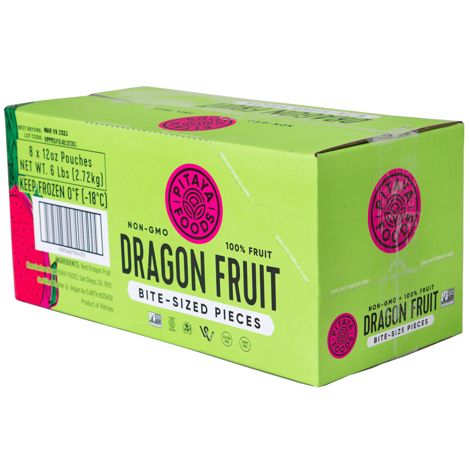 Natural Dragon Fruit Snack-Sized Pieces Case