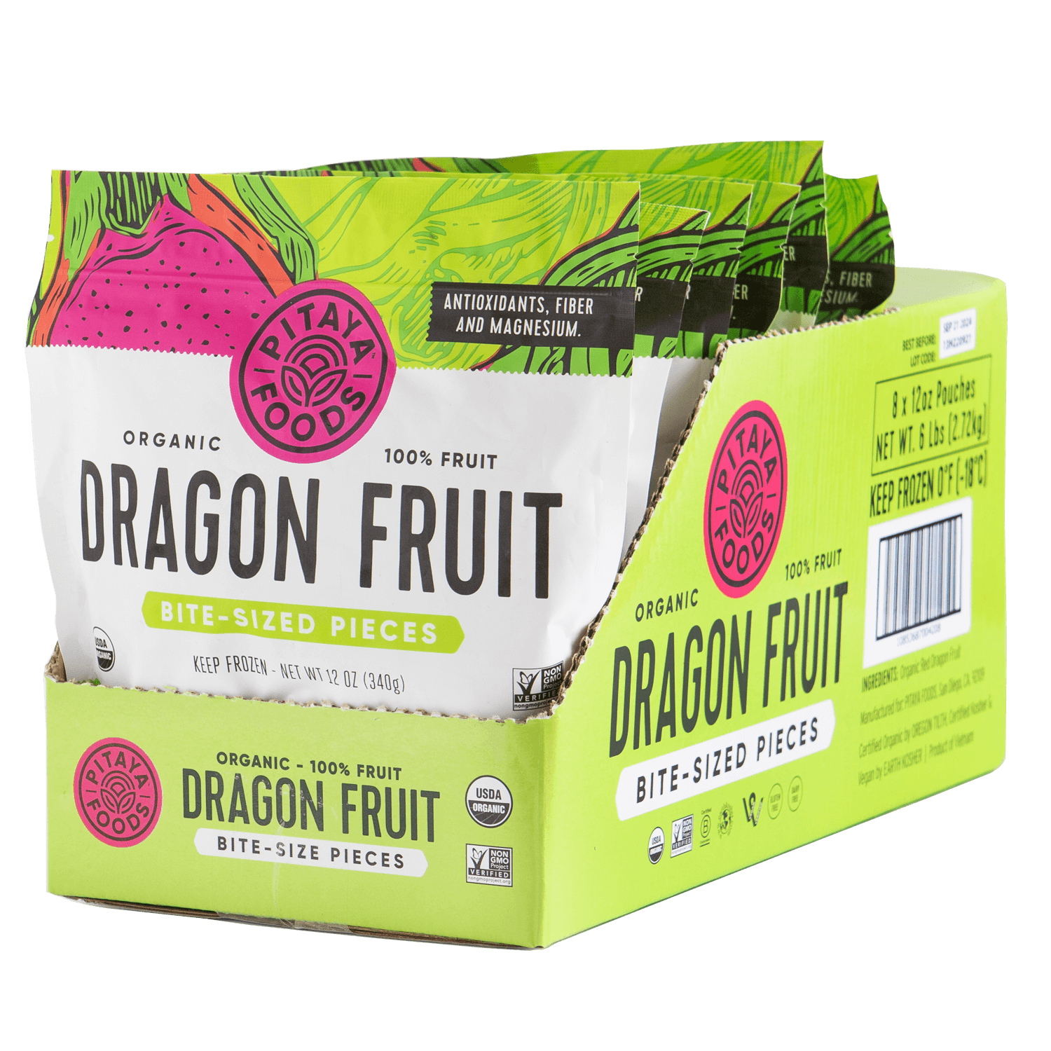 Organic Dragon Fruit Snack-Sized Pieces Case