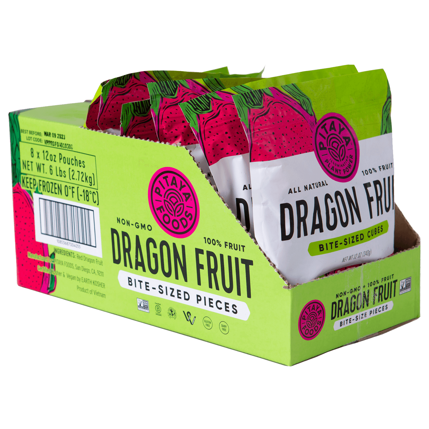 Natural Dragon Fruit Snack-Sized Pieces Case
