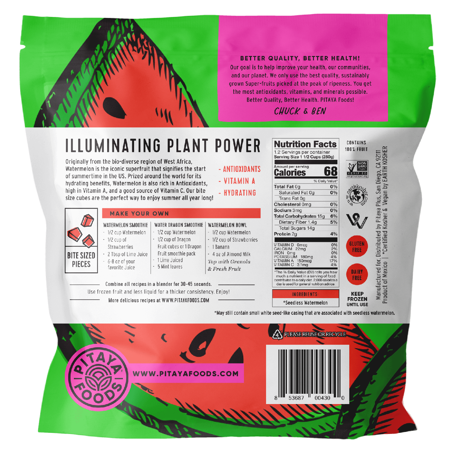 Natural Watermelon Snack-Sized Pieces Case